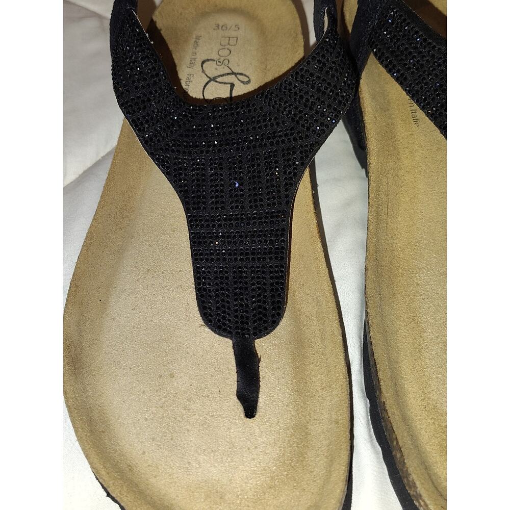 NWOT Bos. & Co. Italy Rhinestone Embellished Cork Thong Sandals Size 5.5-6 US - Picture 3 of 8
